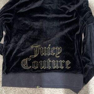 Y2K JUICY COUTURE Black Velour Zip Up